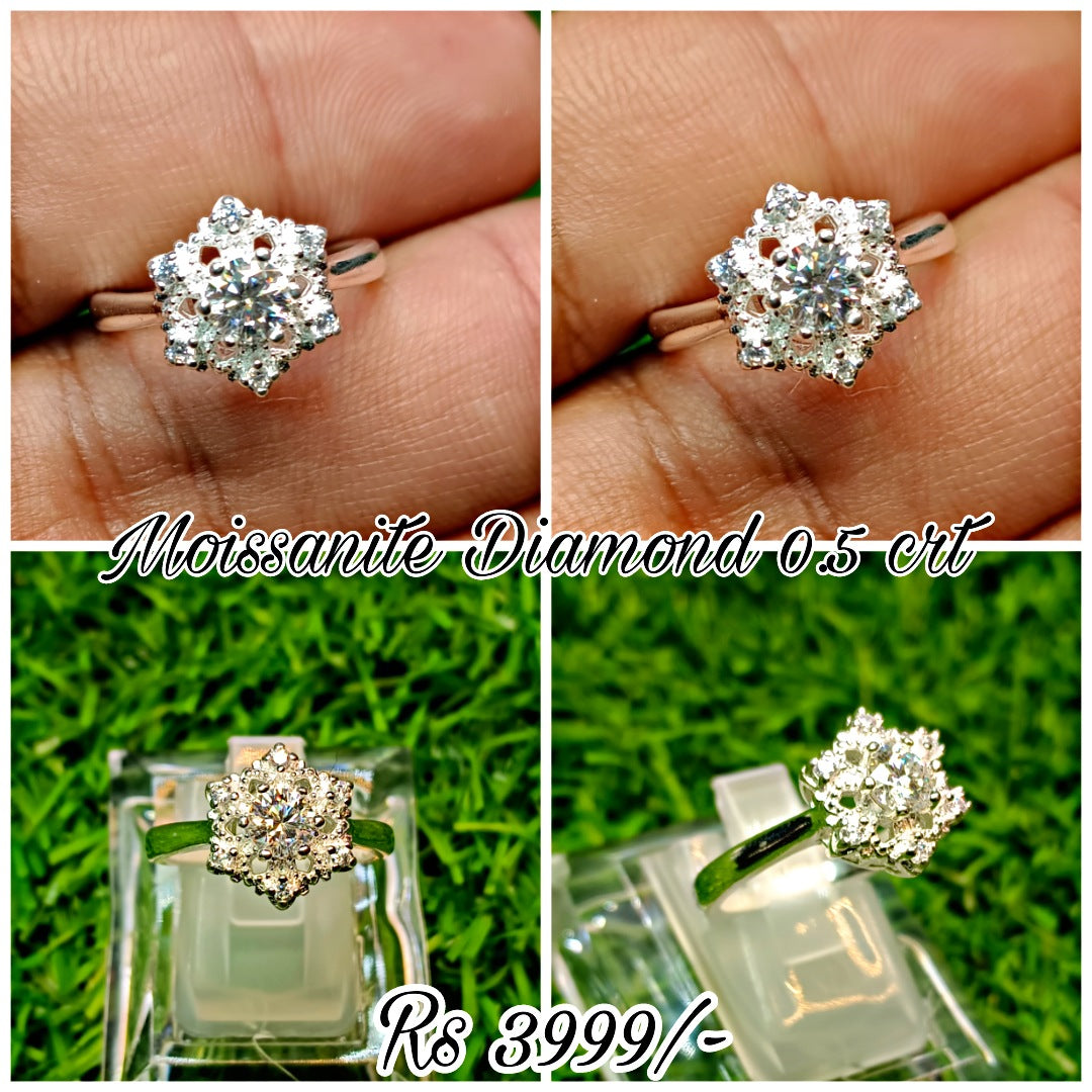 Moissanite diamond 0.5 CRT Ring