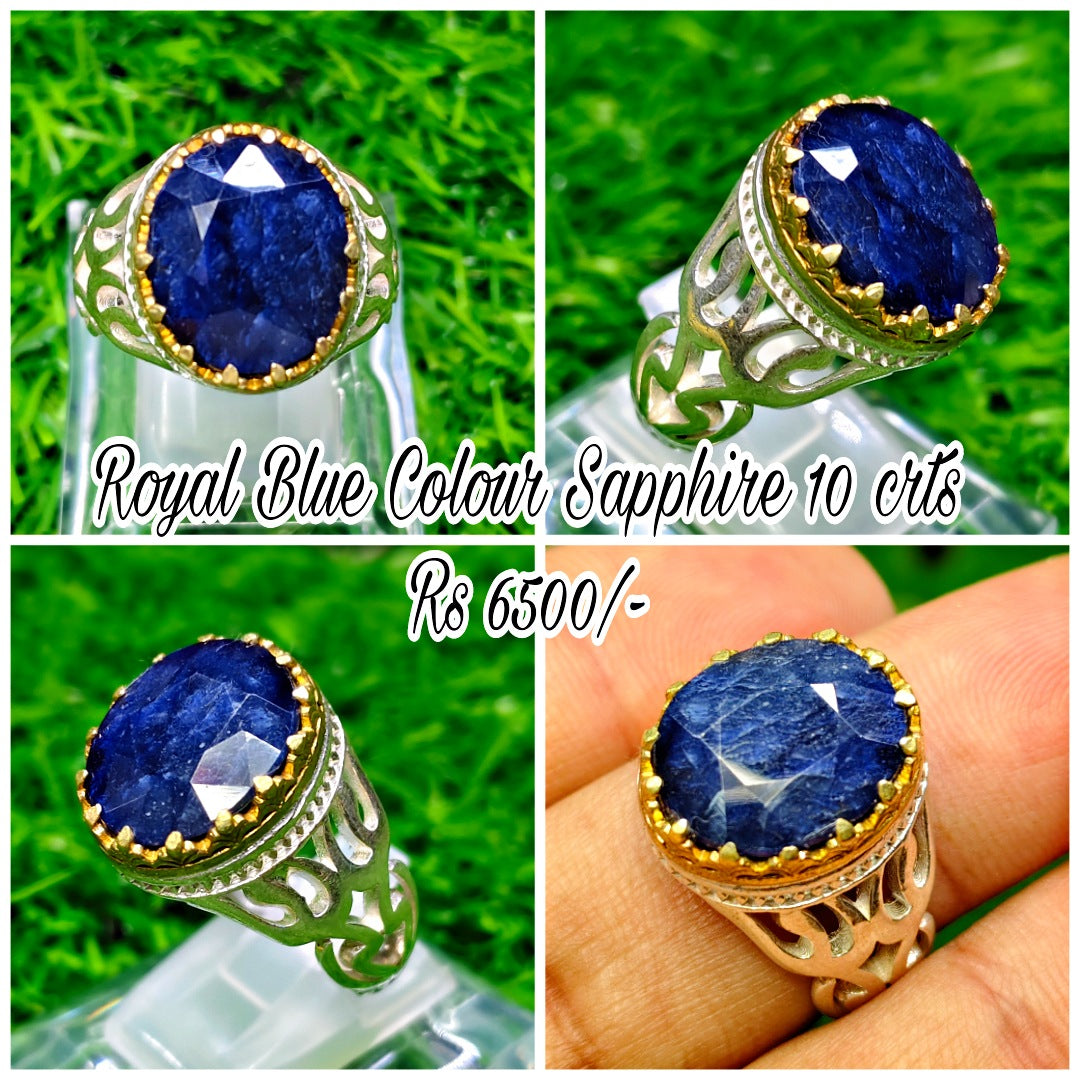 Vintage Style Ring - Royal Blue Sapphire