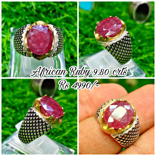 Vintage Style Ring - African Ruby