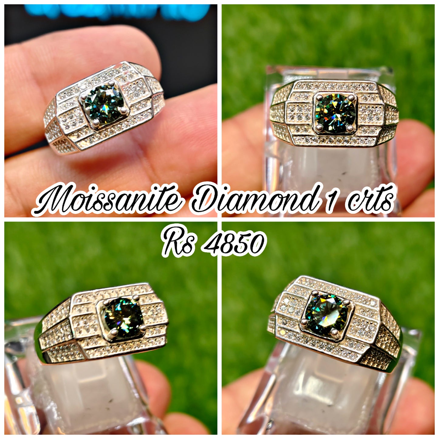 Natural Moissanite Diamond Ring