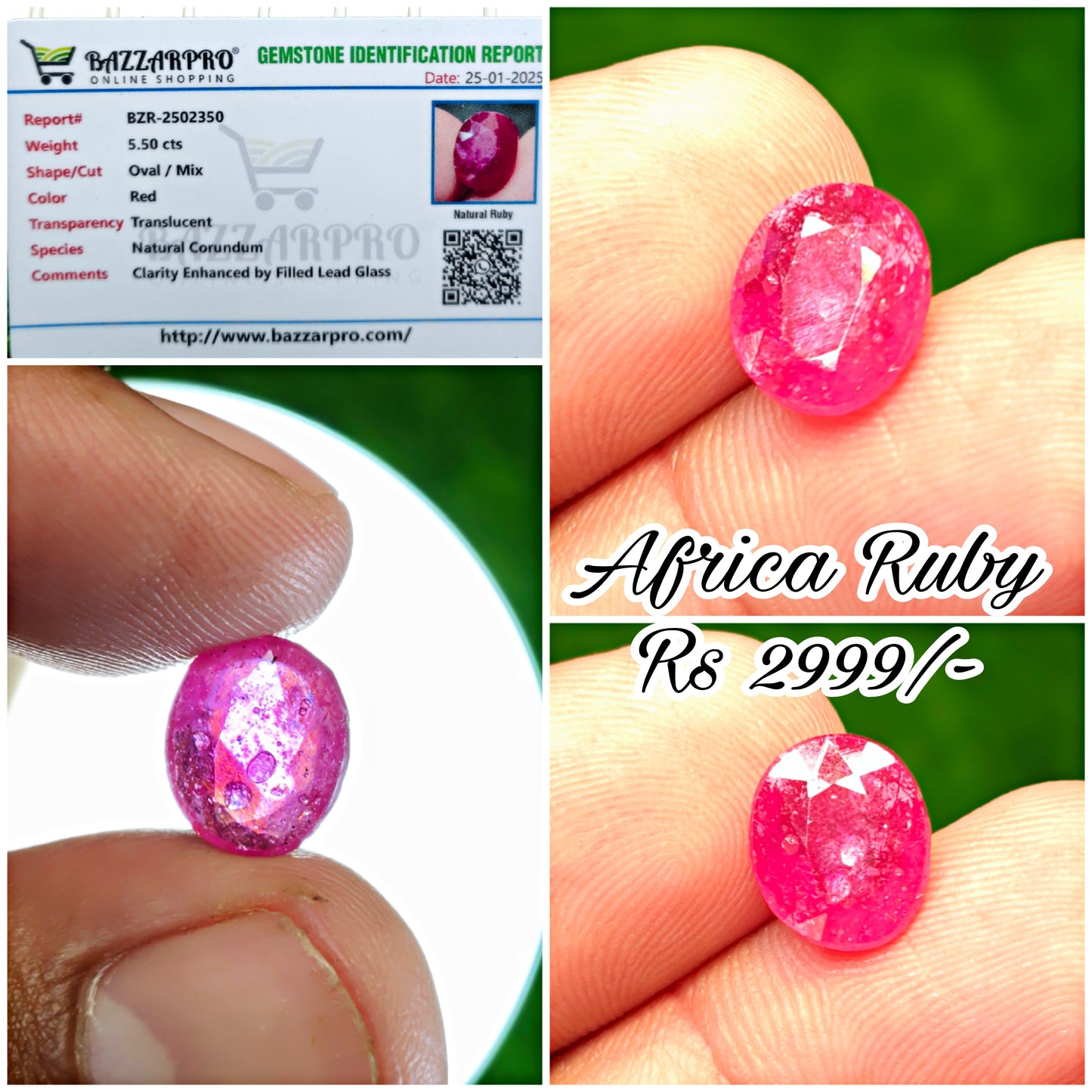Africa Ruby With Lab Certificate