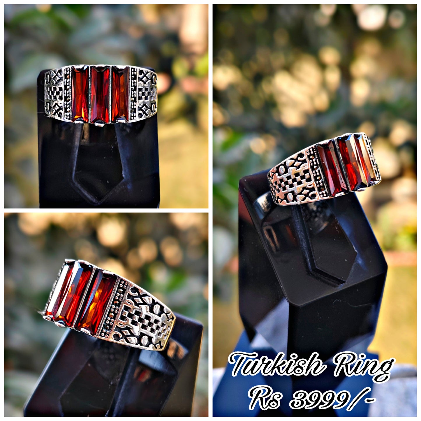 Red Zircon Turkish Ring