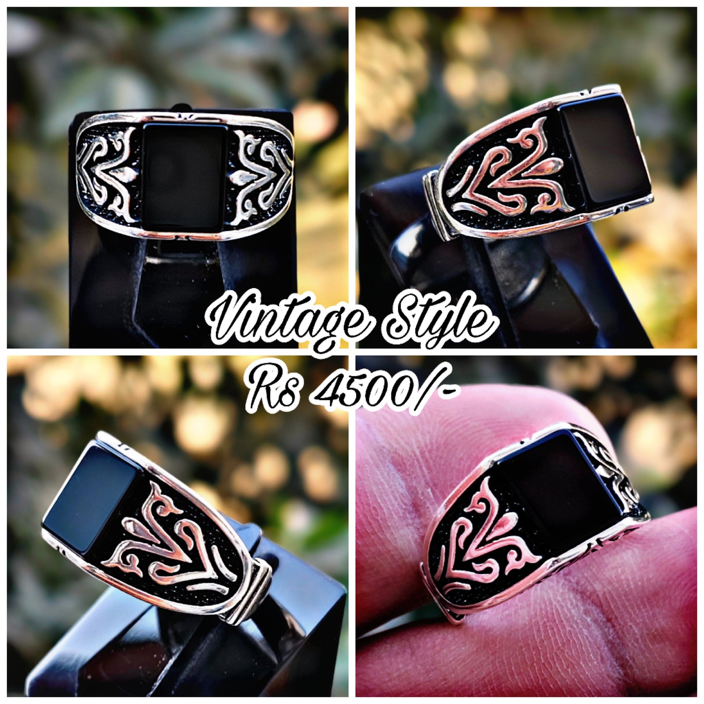 Black Aqeeq Turkish Ring