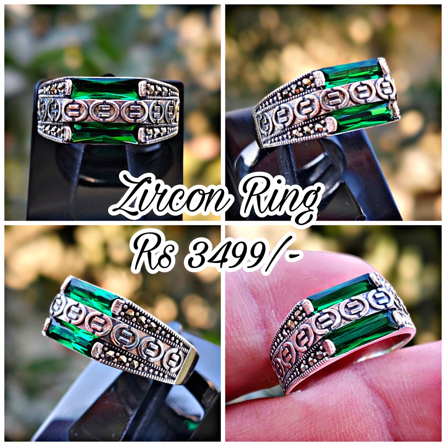 Green Zircon Turkish Ring