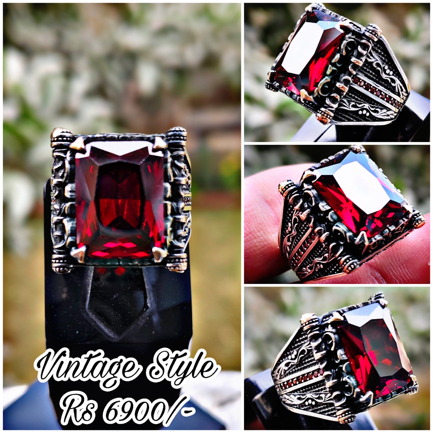 Red Zircon Turkish Ring
