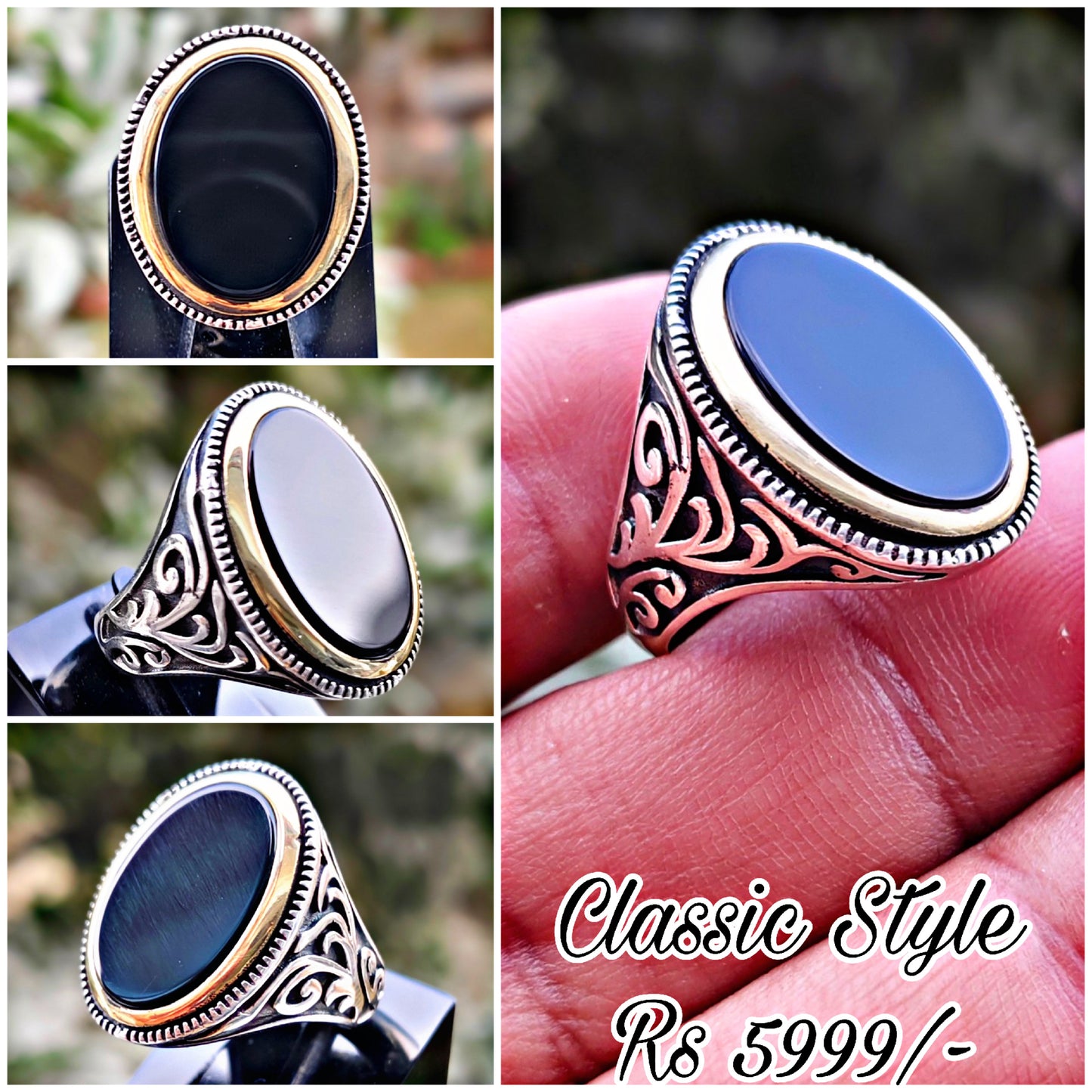Black Aqeeq Turkish Ring
