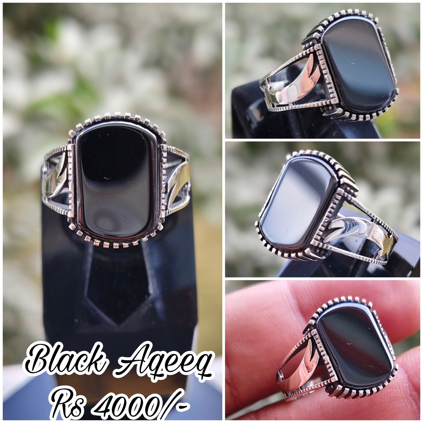 Black Aqeeq Turkish Ring