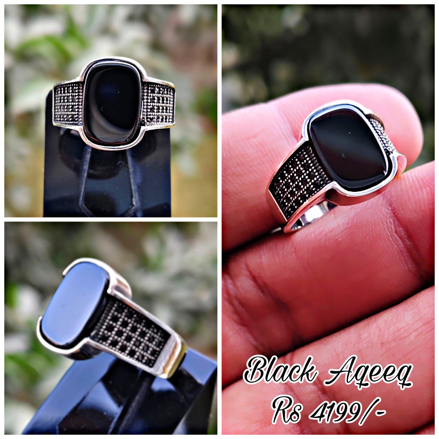 Black Aqeeq Turkish Ring