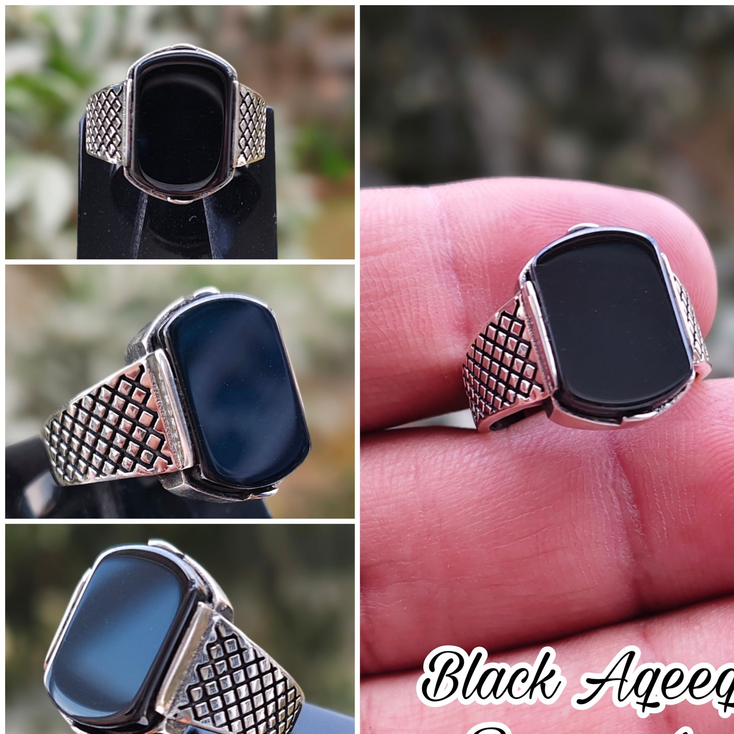 Black Aqeeq Turkish Ring