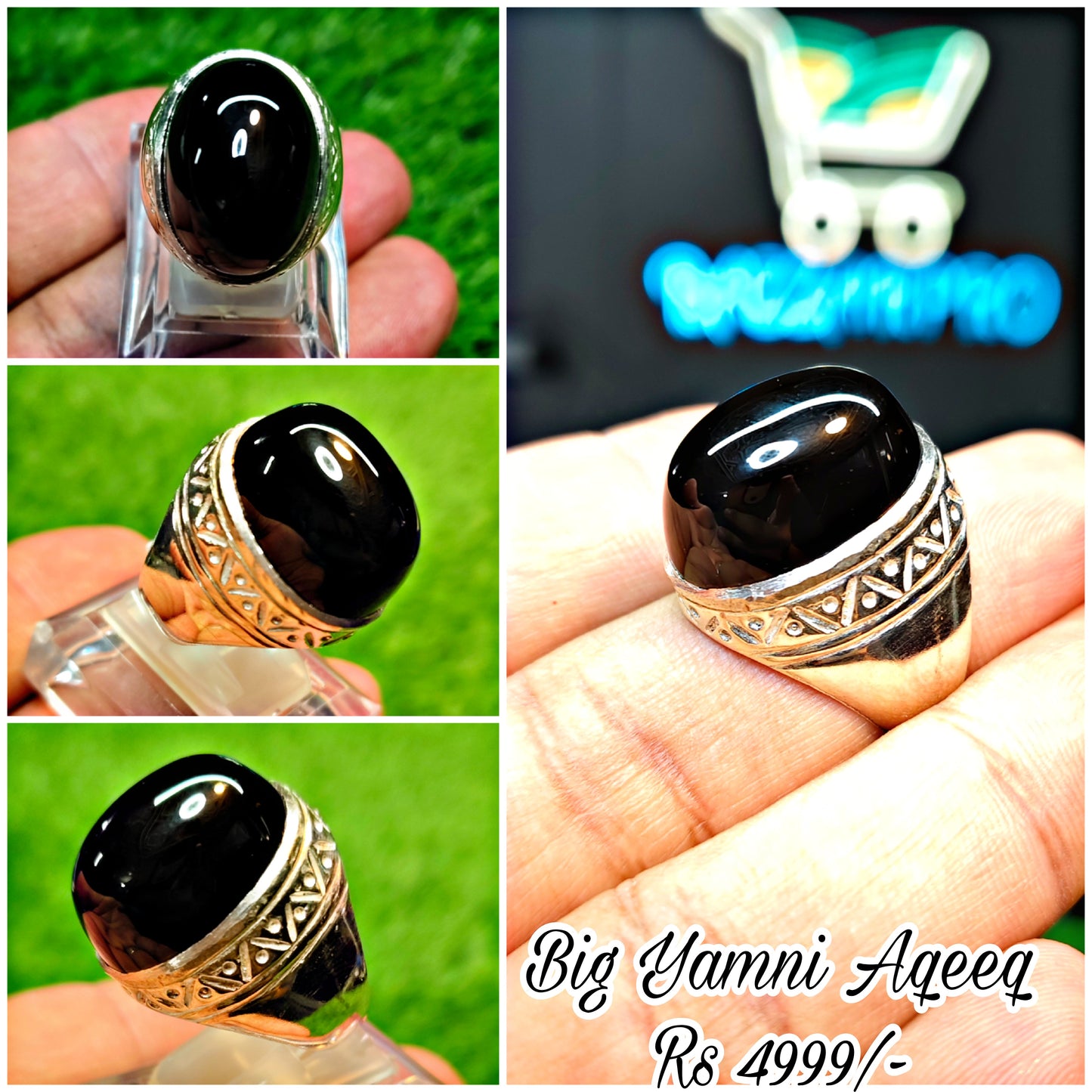 Black Yamni Aqeeq Ring