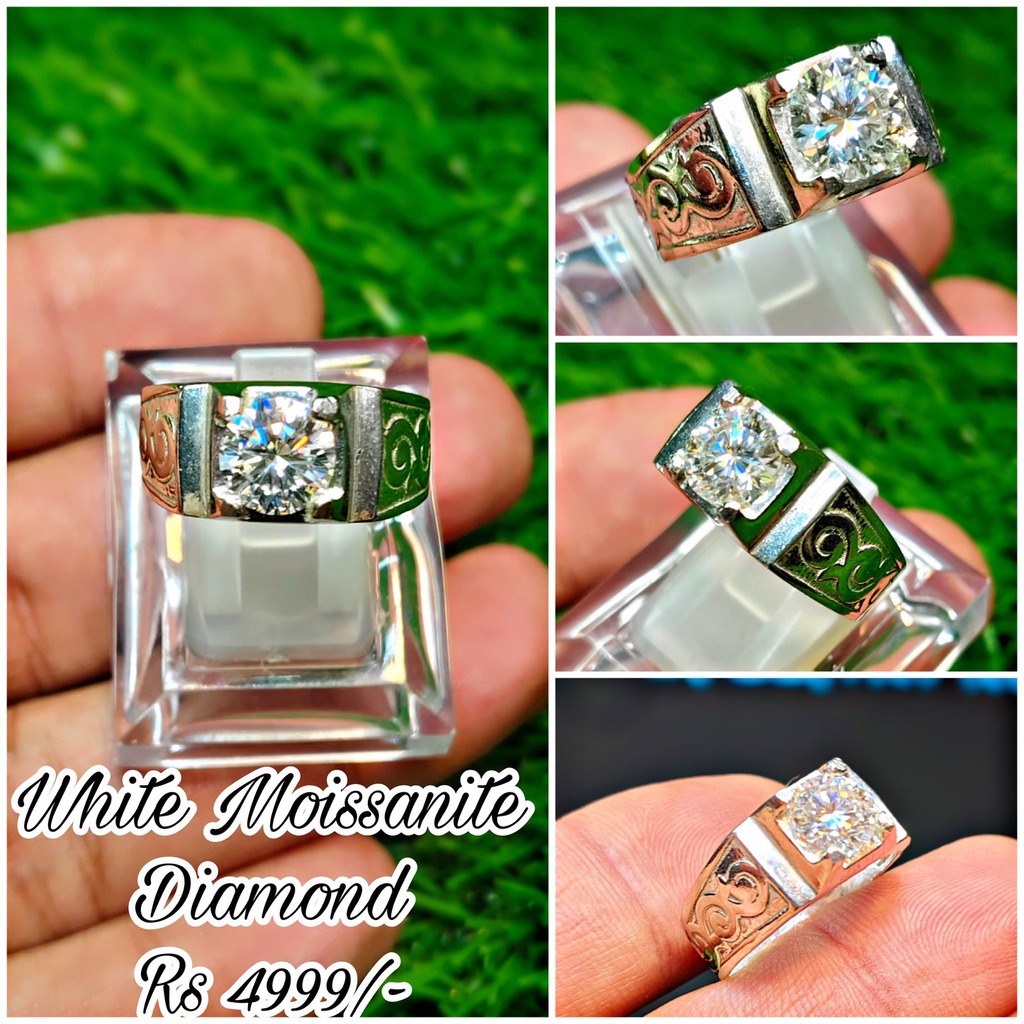 White Moissanite Ring