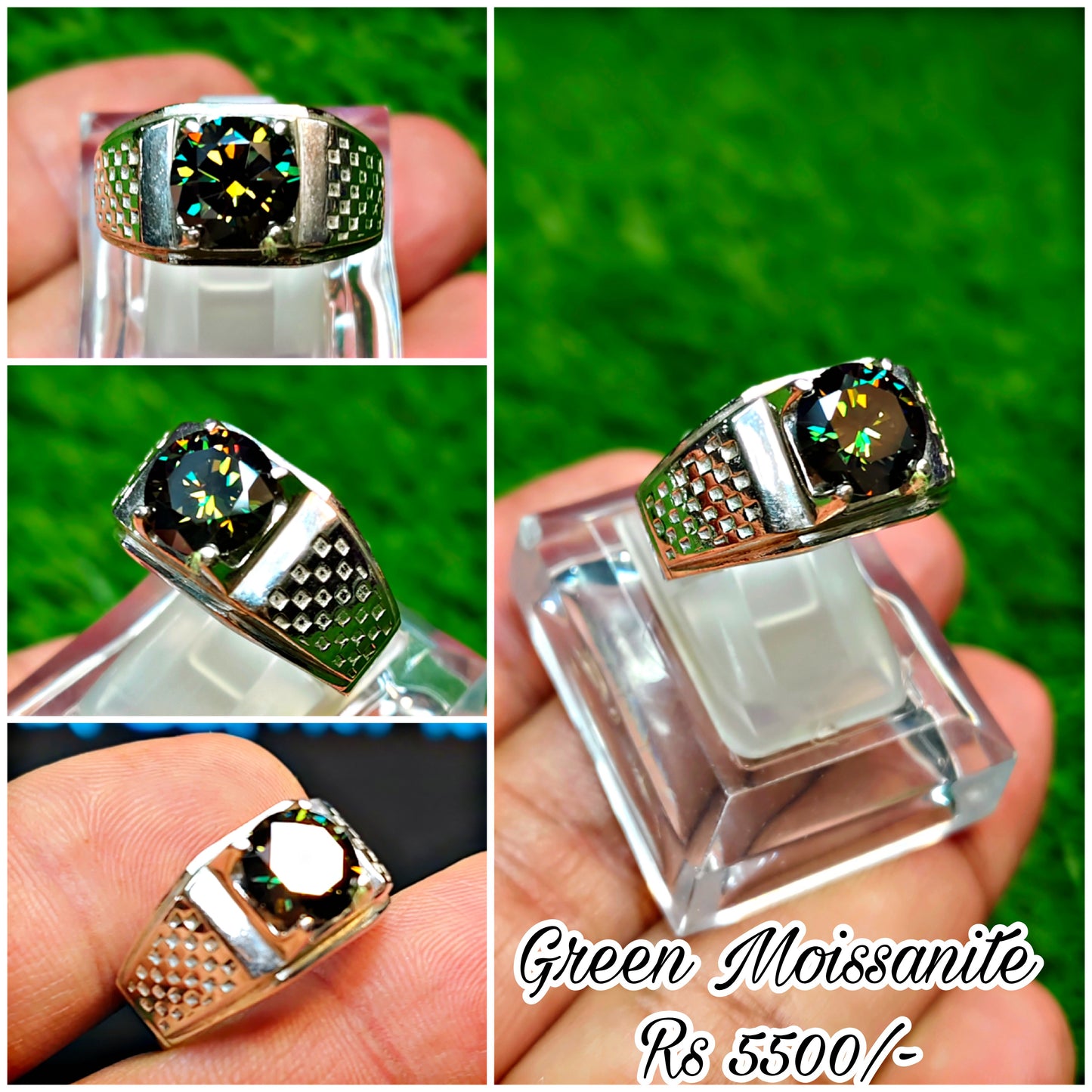 Green Moissanite Ring