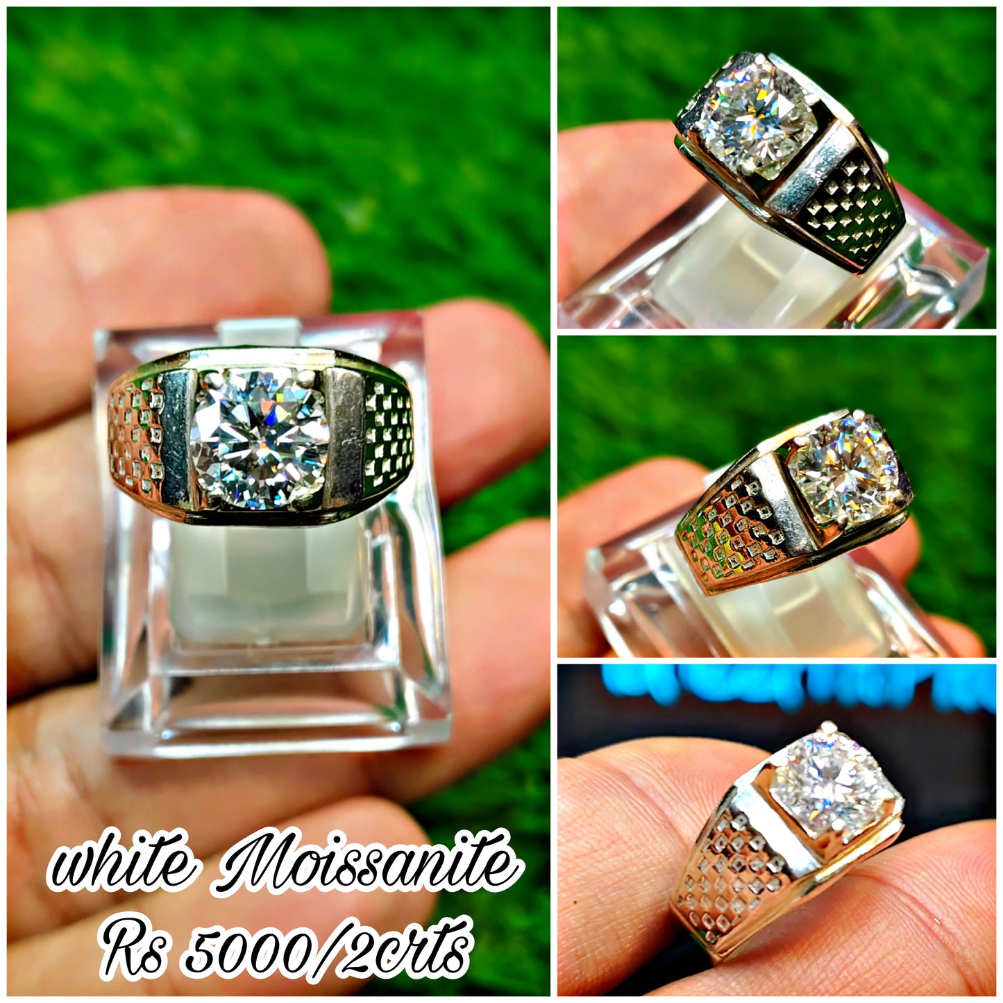 White Moissanite Ring