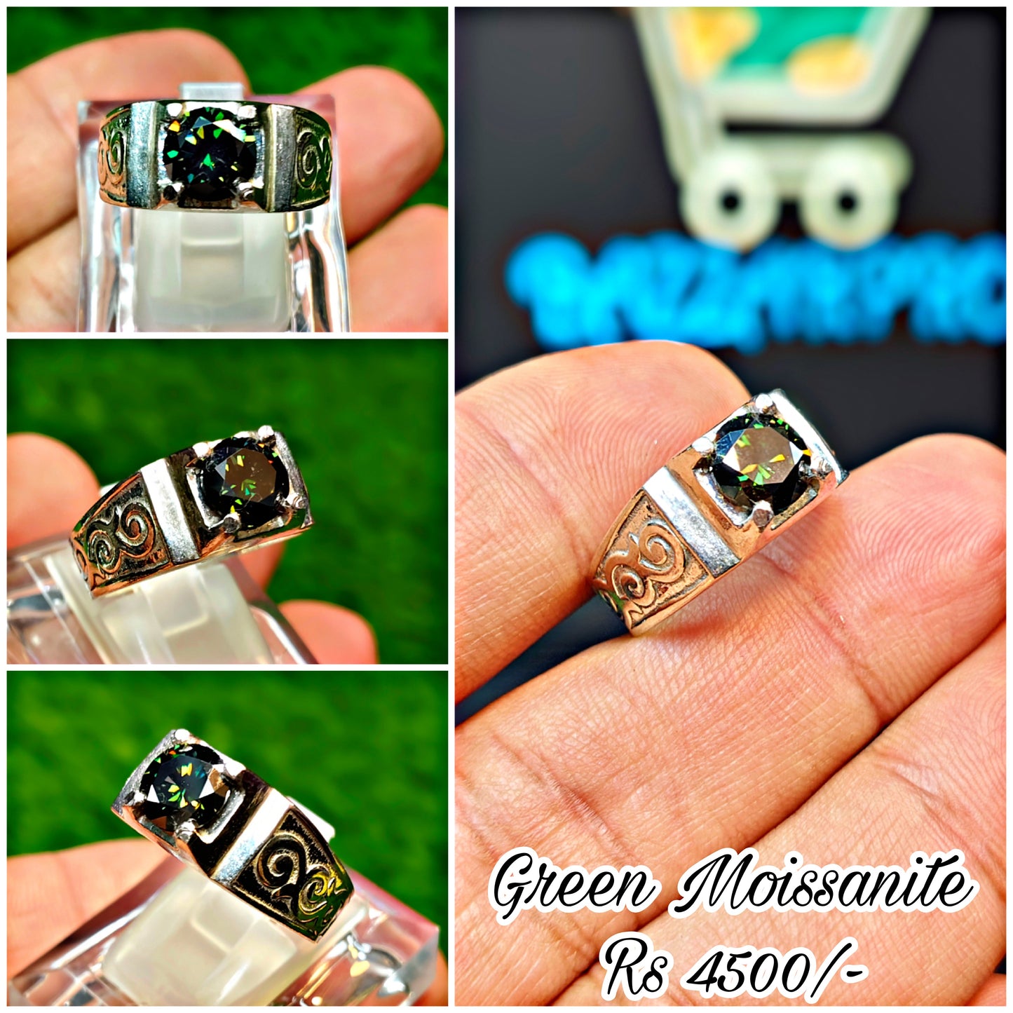 Green Moissanite Ring
