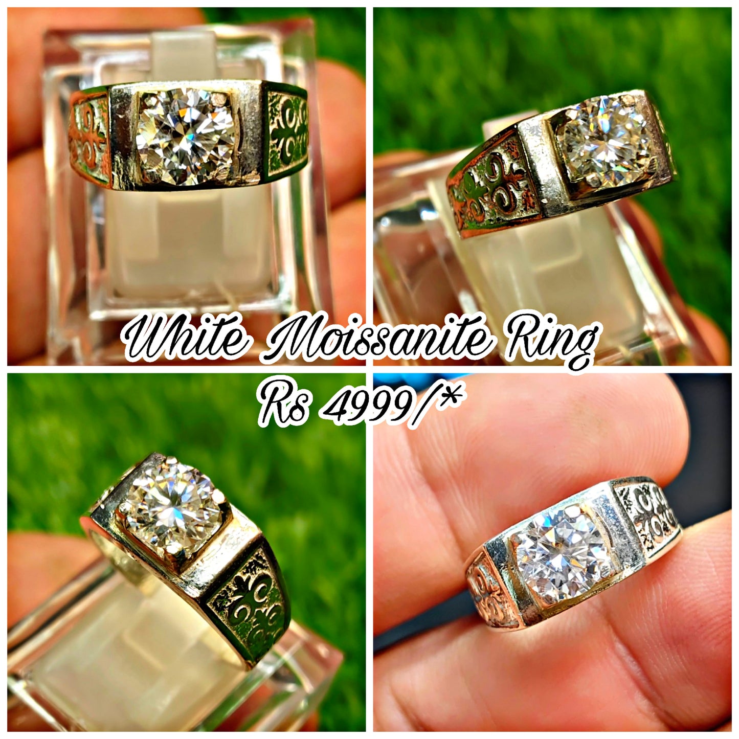White Moissanite Ring