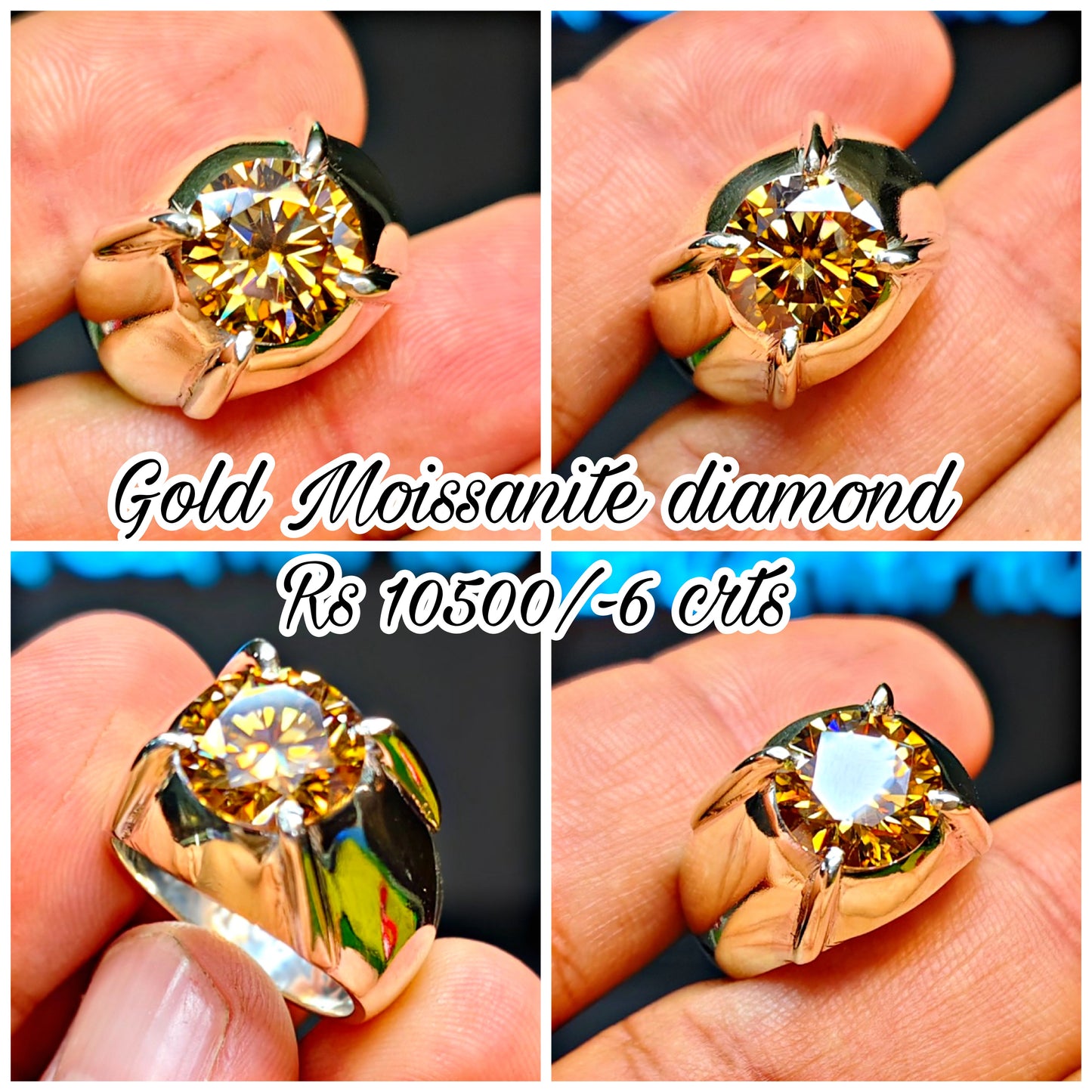 Gold Moissanite Diamond Ring