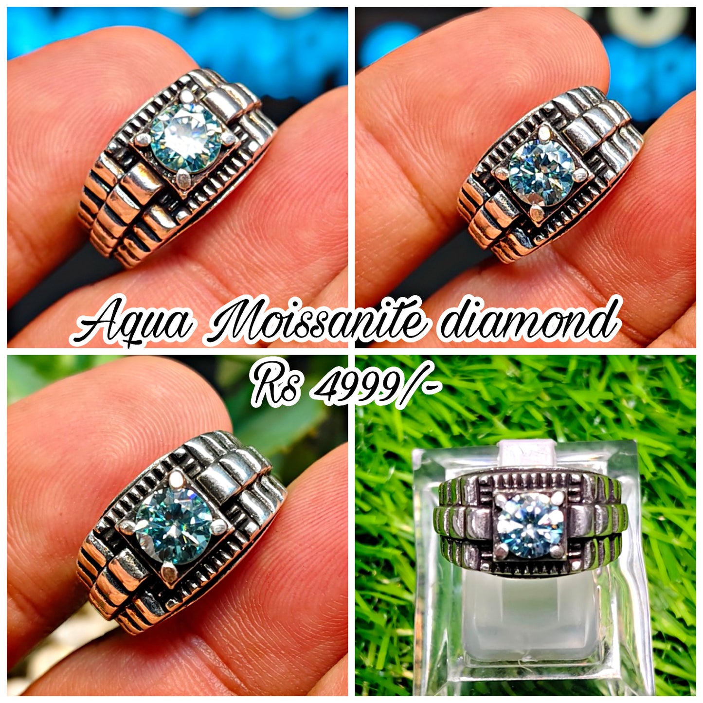 Aqua Moissanite Diamond