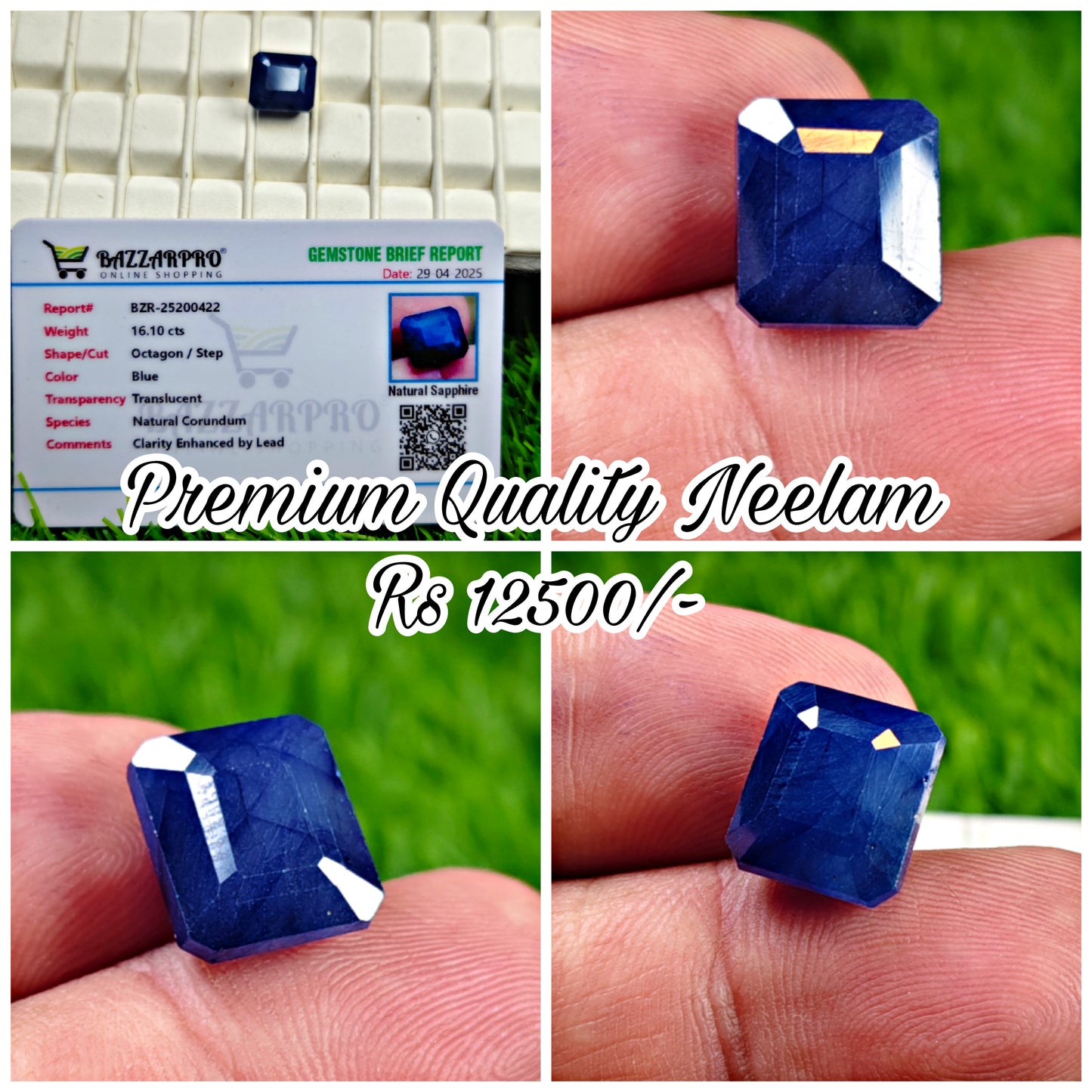 Premium Quality Neelam With Lab certificate