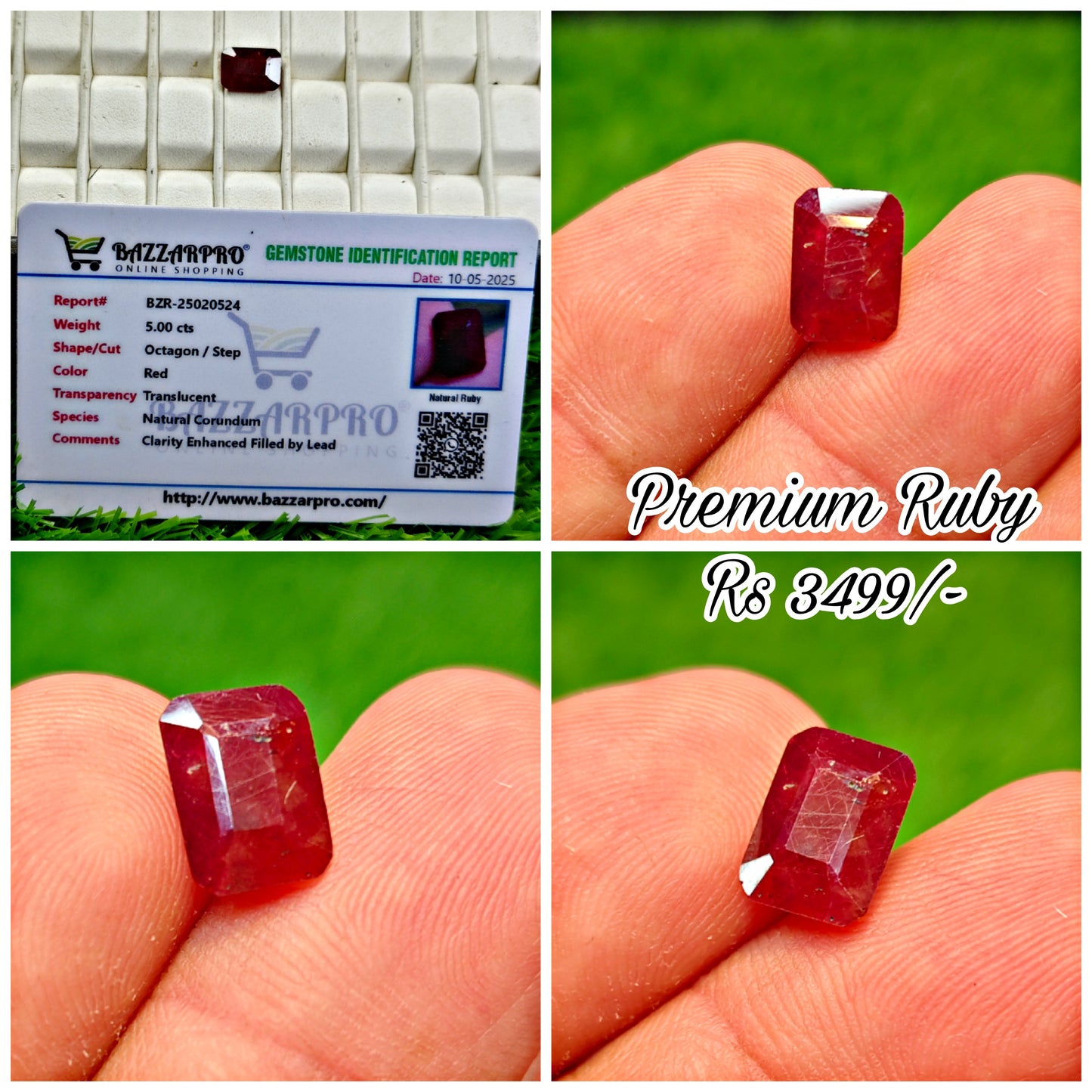 Premium Ruby With Lab certificate