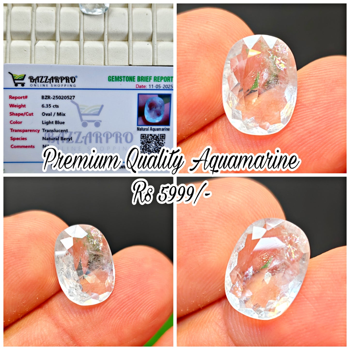 Premium Quality Aquamarine With Lab certificate