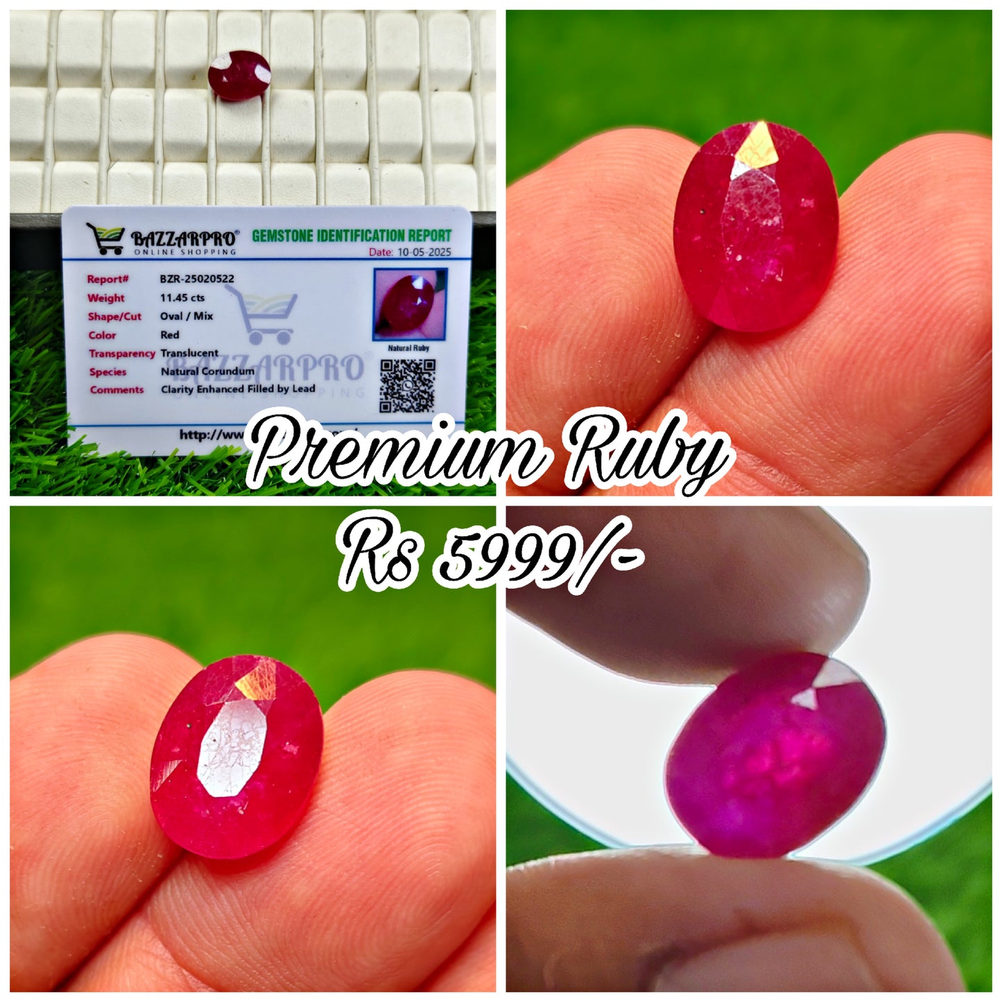 Premium Ruby With Lab certificate