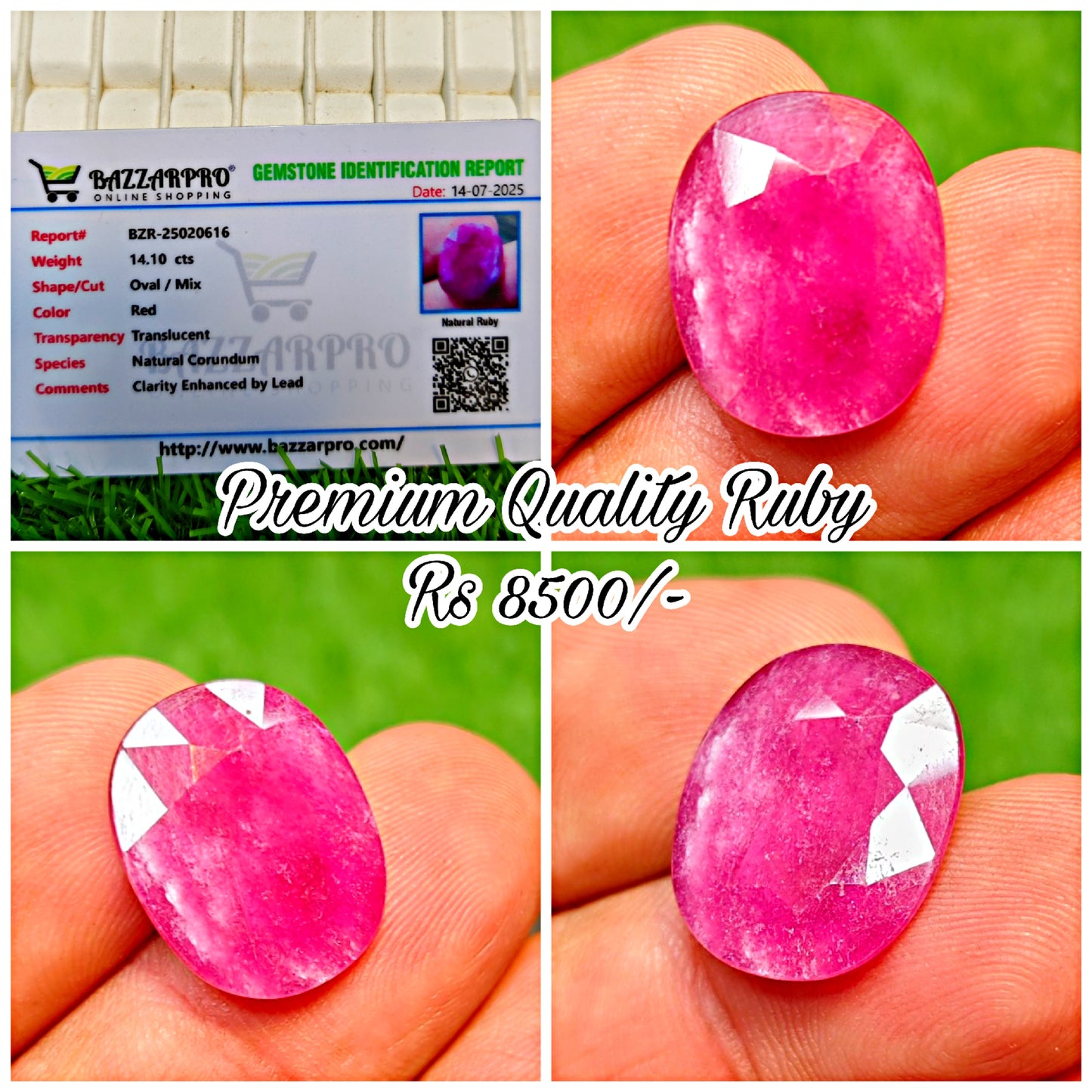 Ruby Stone With Lab Certificte