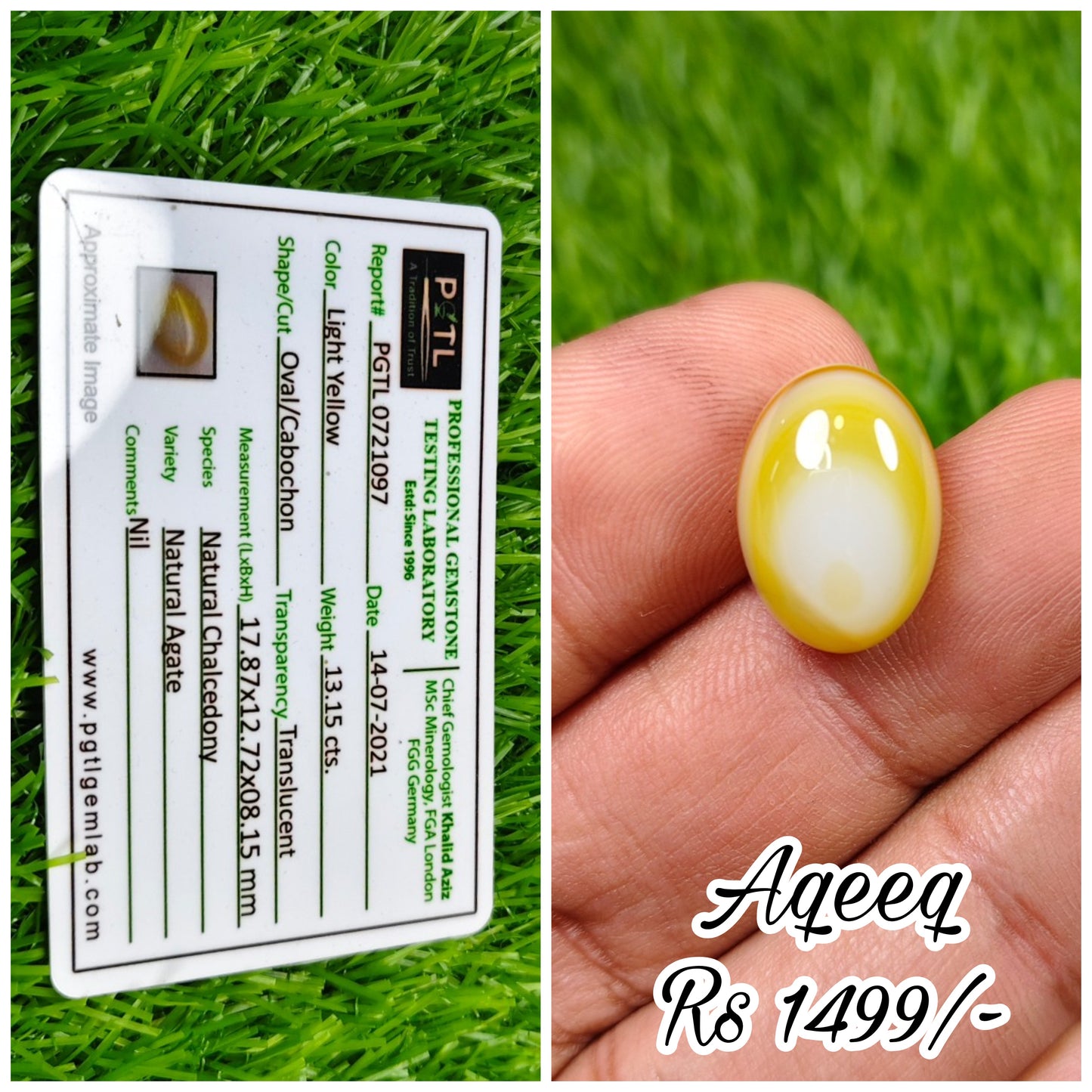 Aqeeq With Lab certificate