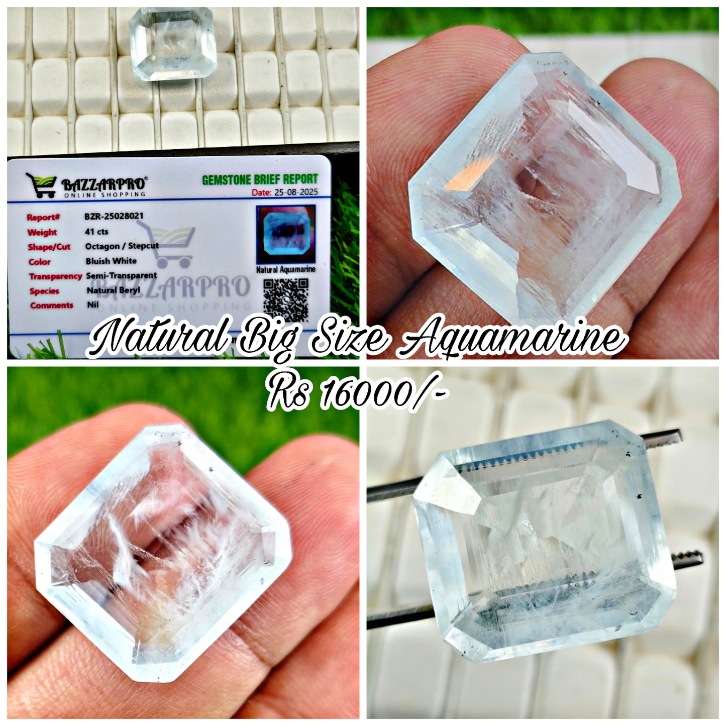 Aquamarine With Lab Certificate