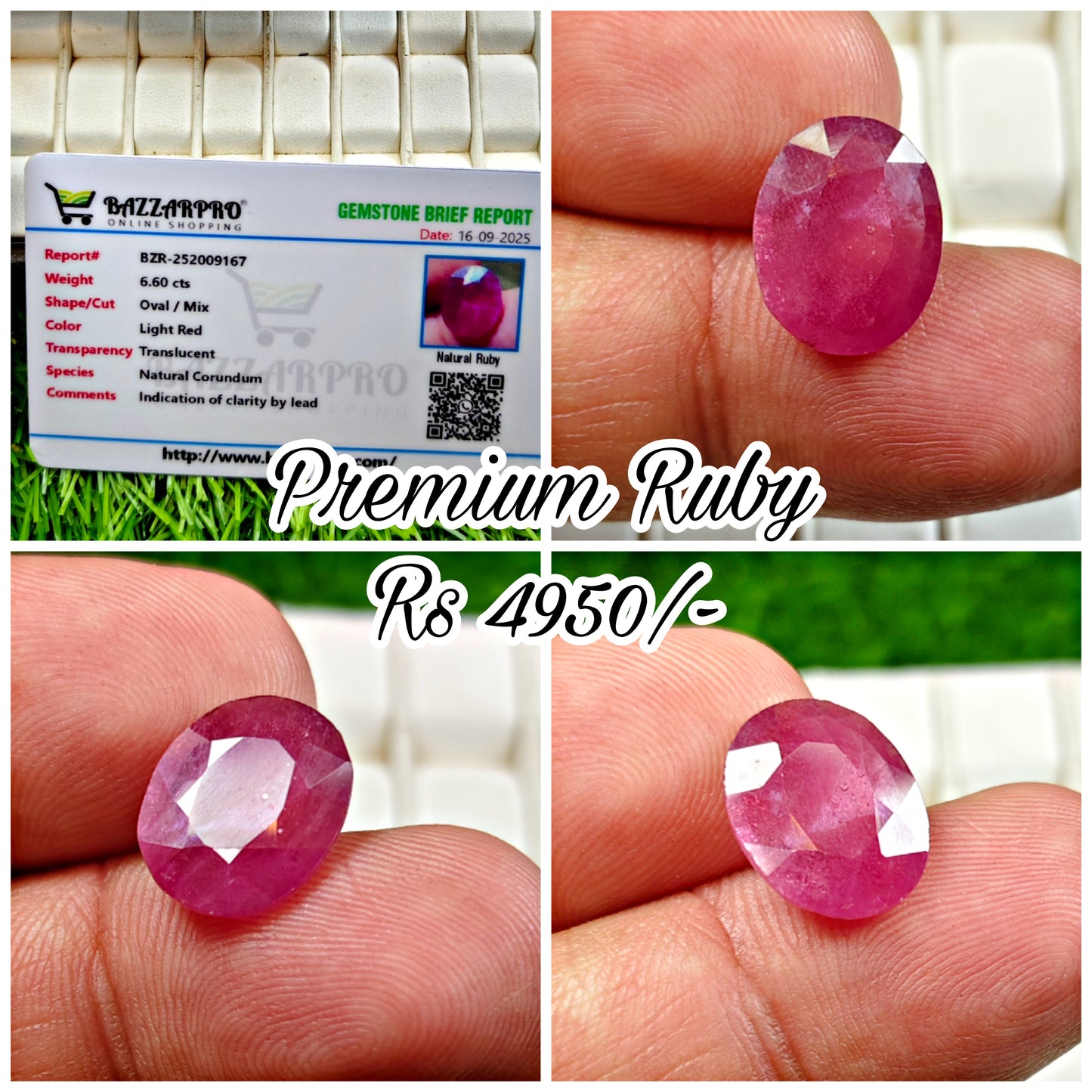 Premium Ruby With Lab Certificate