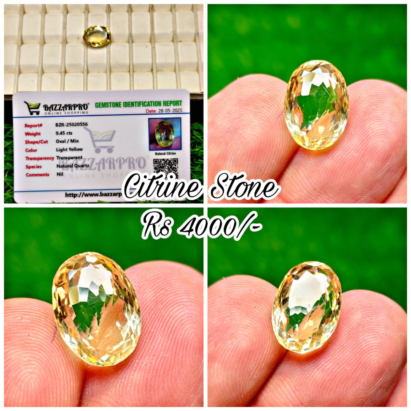 Citrine With lab certificate