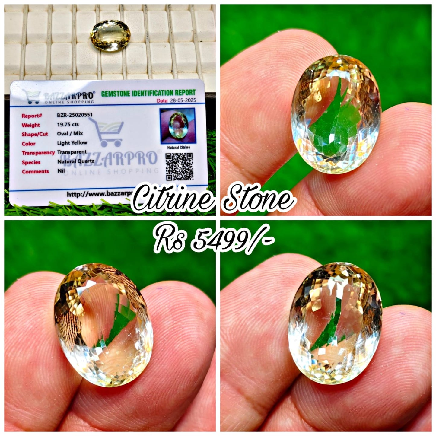 Citrine With lab certificate