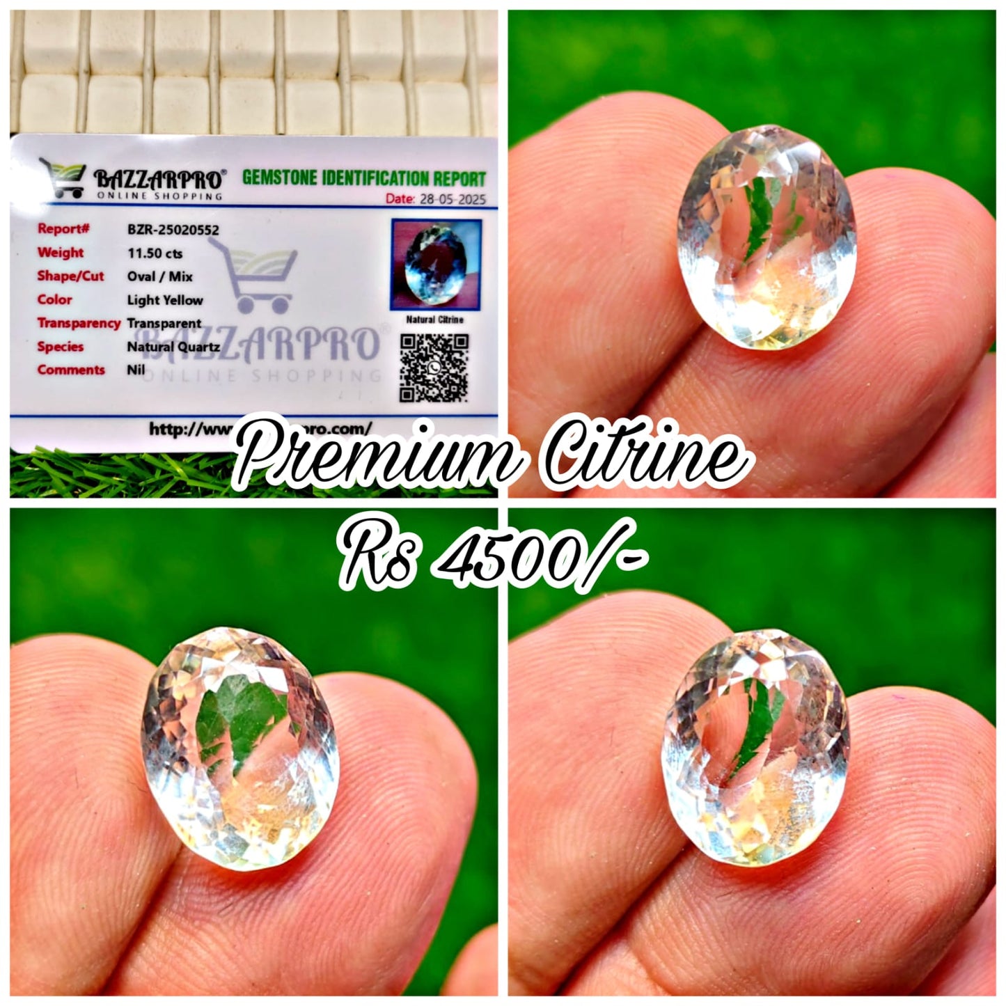 Citrine With lab certificate