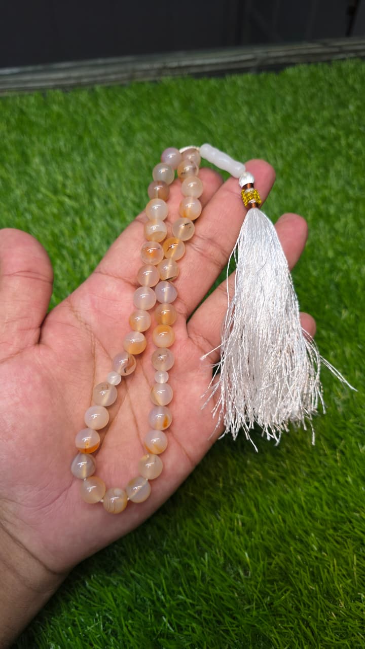 Natural Aqeeq Tasbeeh 33 Beads