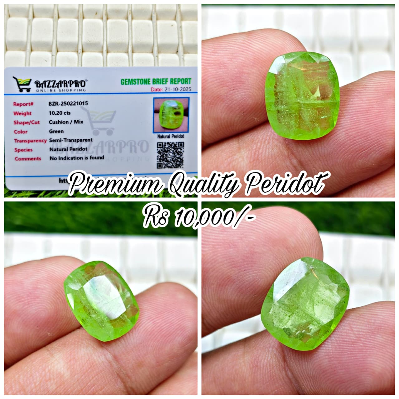 Premium Quality Peridot With Lab Certificate