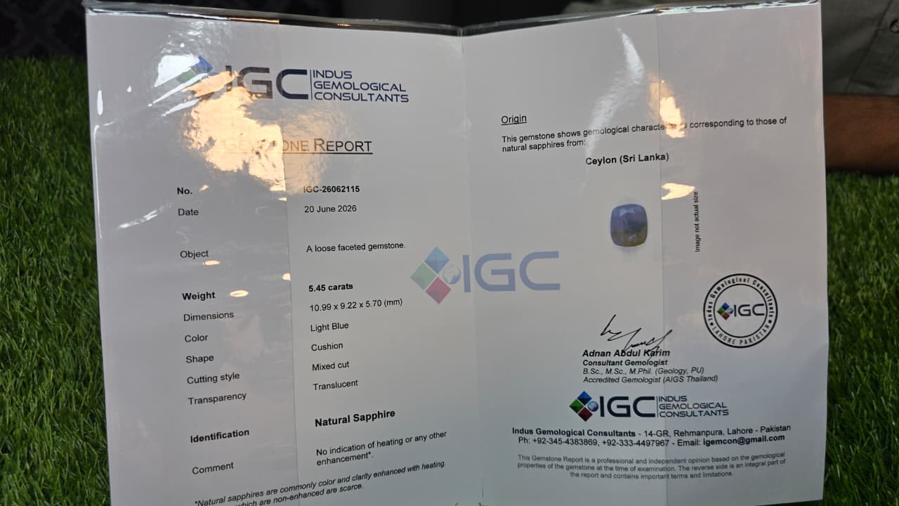 Natural Ceylon Neelam With Lab Certificate