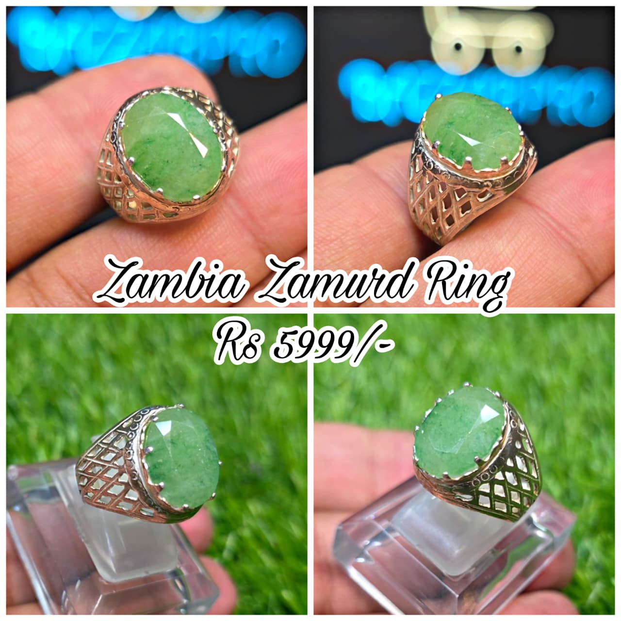 Premium Quality Zambia Zamurd Ring