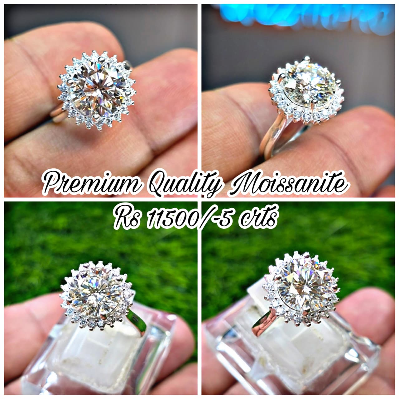 Premium Quality White Moissanite Ring (Ladies)