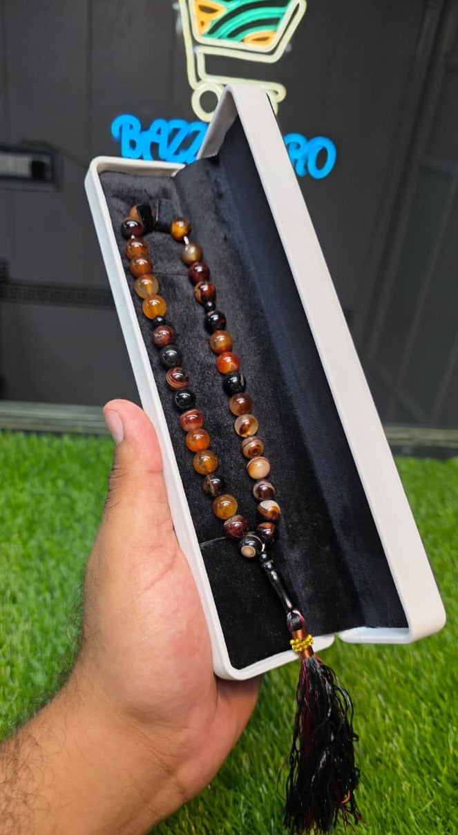 Natural Aqeeq Tasbeeh 33 Beads