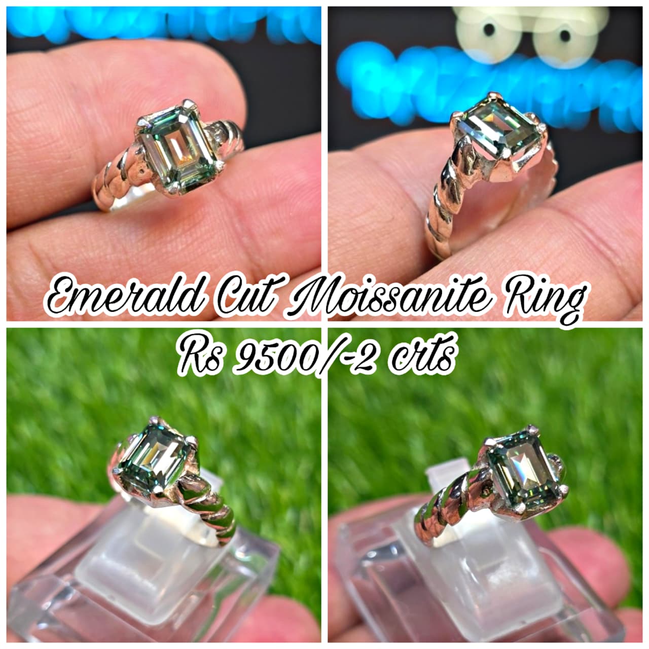 Premium Quality Emerald Cut Moissanite Ring