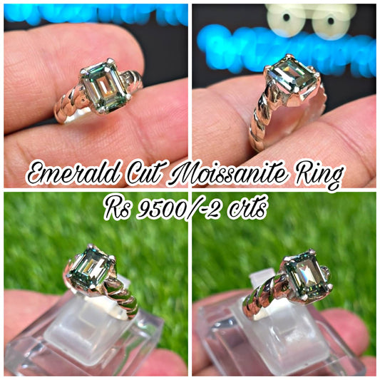 Premium Quality Emerald Cut Moissanite Ring