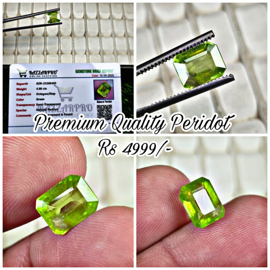 Natural Peridot Stone With Lab Certificate