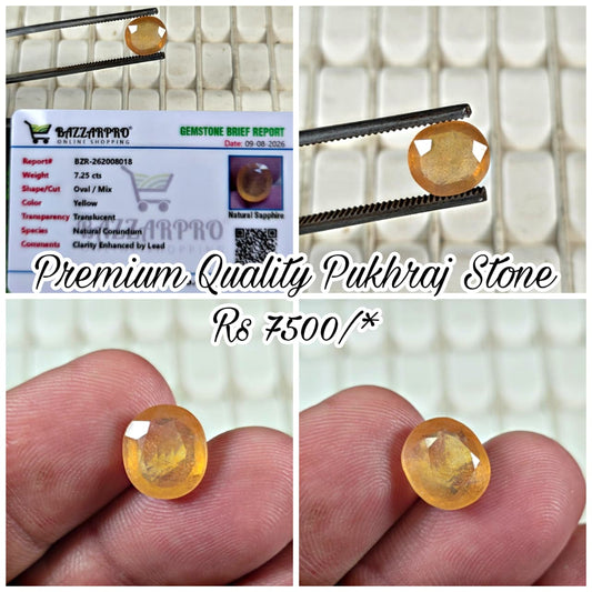 Premium Quality Pukhraj Stone With Lab Certificate