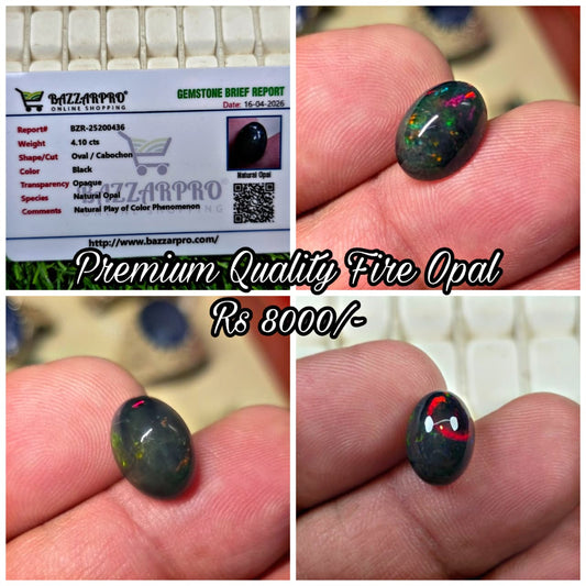 Natural Full Fire Opal Stone With Lab Certificate