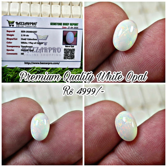 Premium Quality White Opal With Lab Certificate