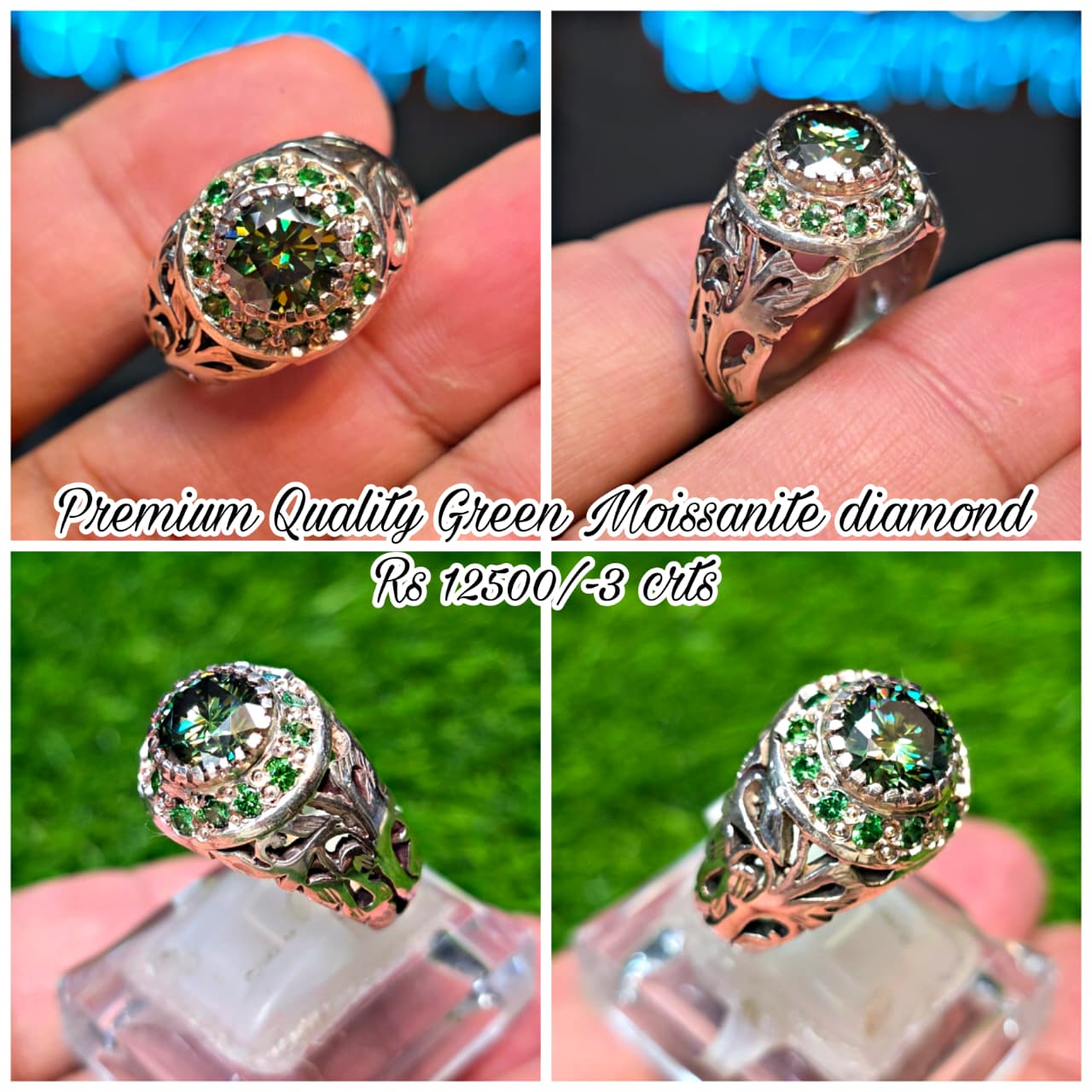 Premium Quality Green Moissanite Ring