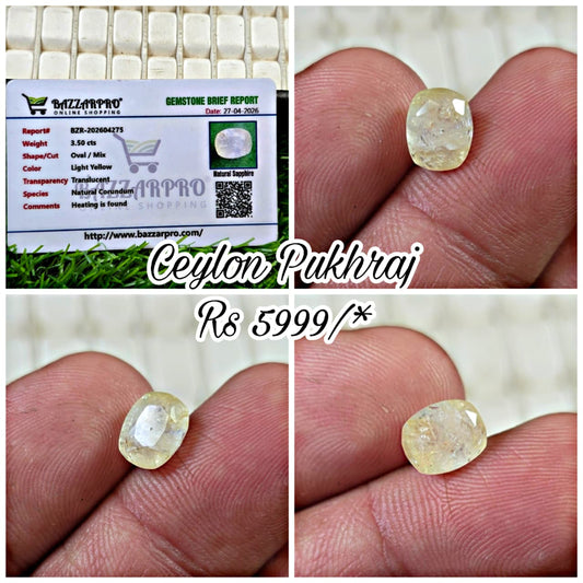 Premium Quality Ceylon Pukhraj With Lab Certificate