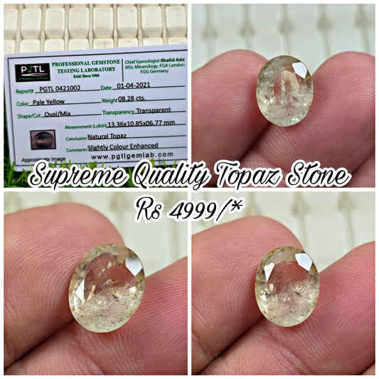 Natural Topaz Stone With Lab Certificate
