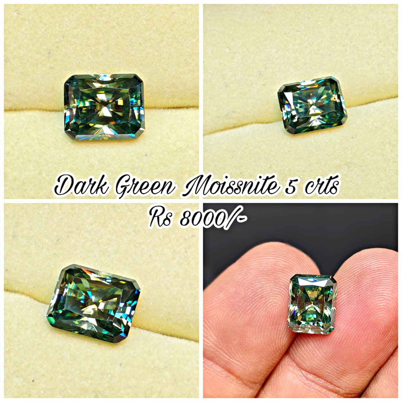 Dark Green Moissanite