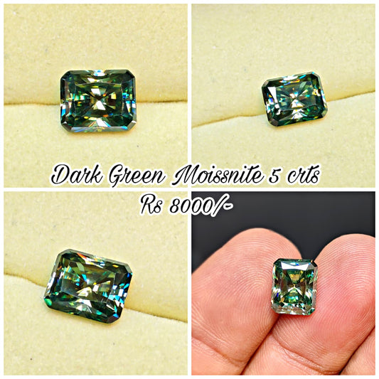 Dark Green Moissanite