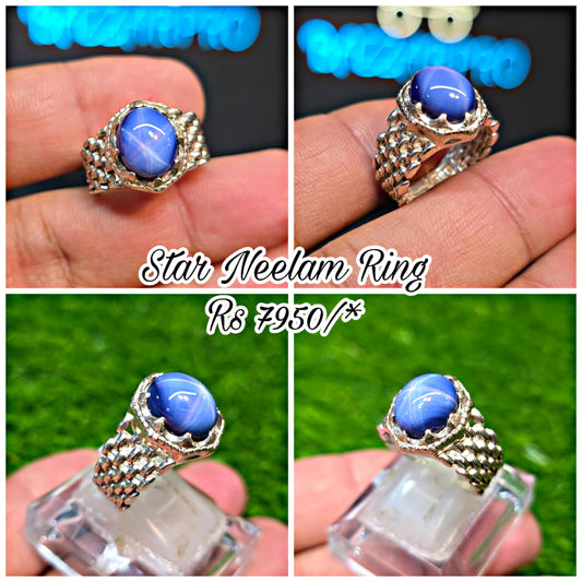 Premium Quality Neelam Star Ring